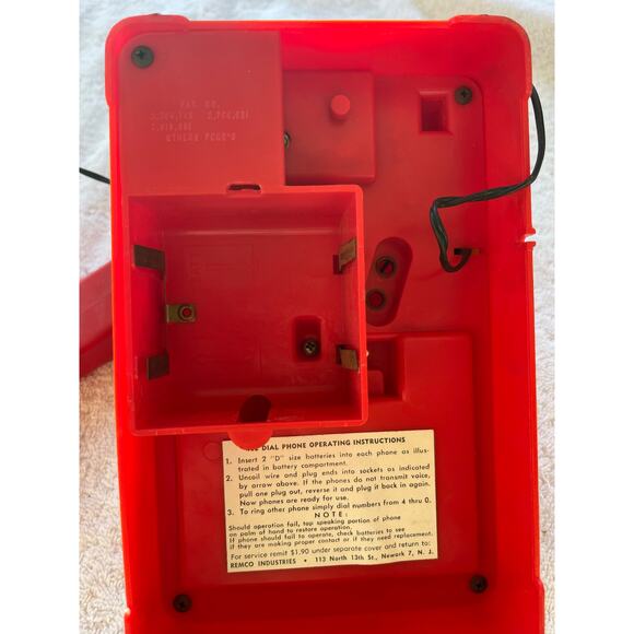 Vtg Remco RED Rotary Dialmaster Toy Telephones 1960s-Preowned - Picture 4 of 4